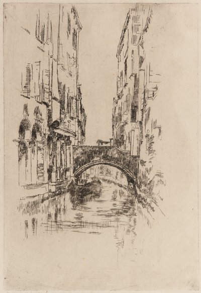 Gondel onder een Brug door James Abbott McNeill Whistler