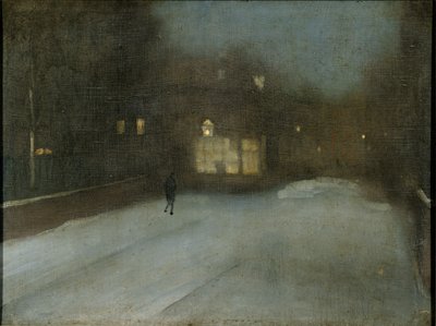 Grijs en goud - Sneeuw in Chelsea door James Abbott McNeill Whistler
