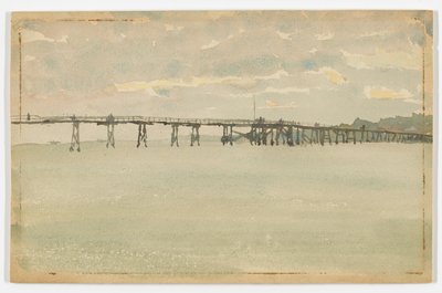 Grijs en zilver–Pier, Southend door James Abbott McNeill Whistler