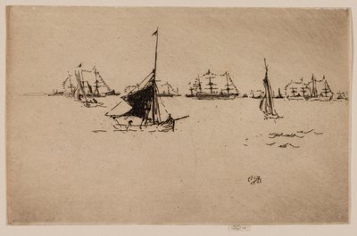 Hare Majesteits vloot: Avond door James McNeill Whistler