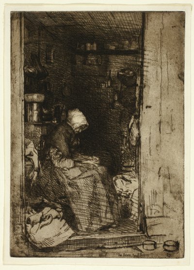 La Vieille aux Loques (De Oude Vrouw met Lappen) door James Abbott McNeill Whistler