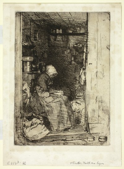 De Oude Vrouw met Lappen door James Abbott McNeill Whistler
