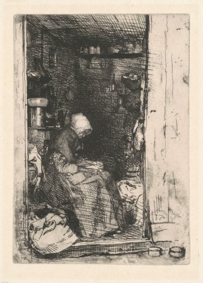 De Oude Vrouw met Lappen door James Abbott McNeill Whistler