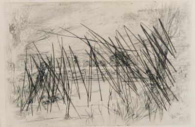 Landschap met een Visser door James Abbott McNeill Whistler