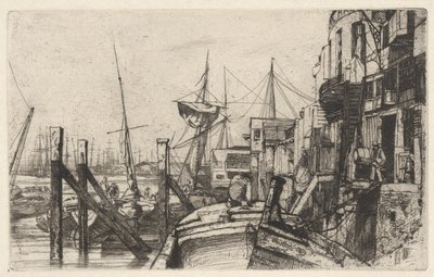 Limehouse, uit de Thames Set (Een Serie van Zestien Etsen van Scènes aan de Theems en Andere Onderwerpen) door James Abbott McNeill Whistler