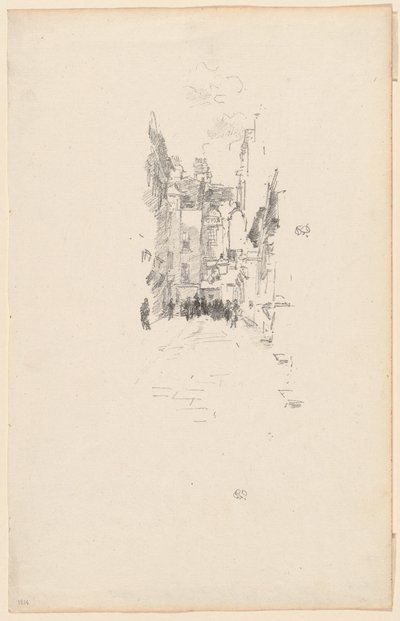 Kleine binnenplaats, Cloth Fair door James Abbott McNeill Whistler