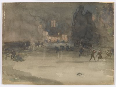 Nocturne: Amsterdam in de winter door James Abbott McNeill Whistler