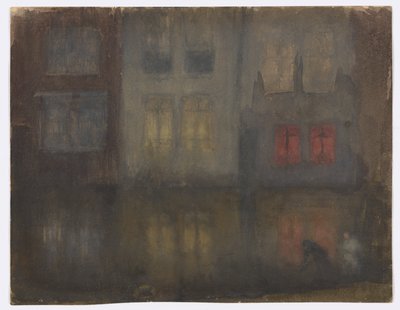 Nocturne: Zwart en Rood – Achterkanaal, Holland door James Abbott McNeill Whistler