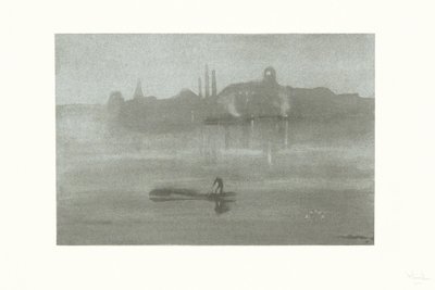 Nocturne: De rivier bij Battersea door James Abbott McNeill Whistler