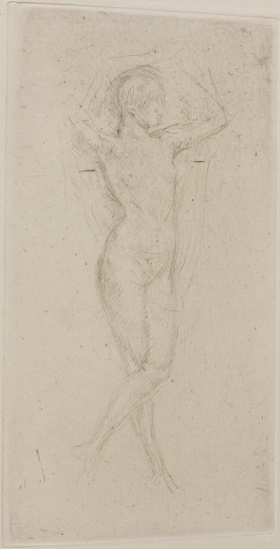 Naakt meisje met opgeheven armen door James Abbott McNeill Whistler