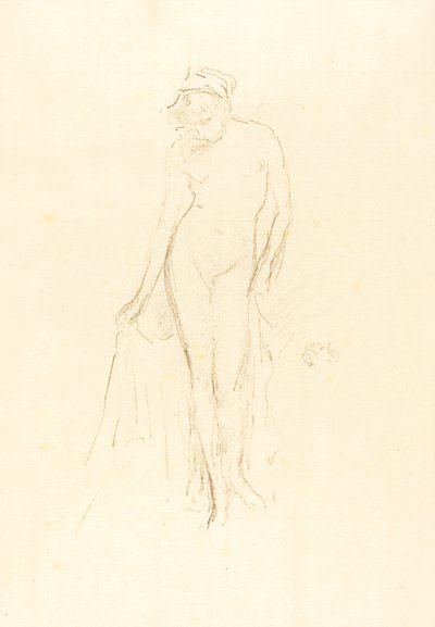 Naaktmodel, staand door James Abbott McNeill Whistler