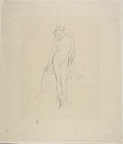 Naakt Model, Staand door James Abbott McNeill Whistler