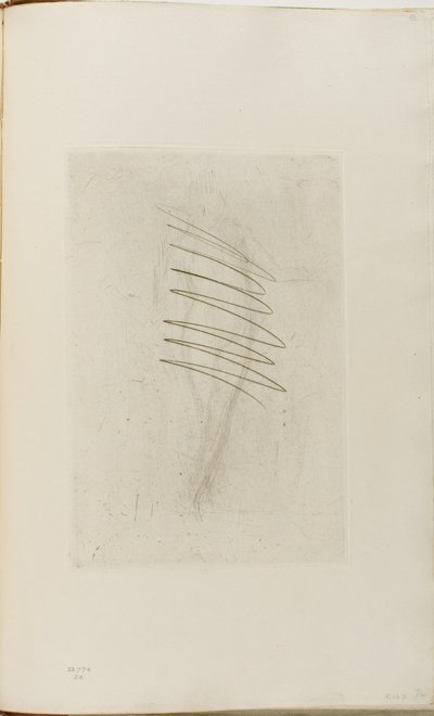 Naakte vrouw staand, hand op heup door James Abbott McNeill Whistler