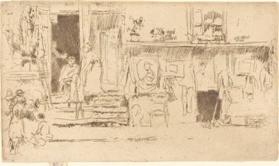 Oude-kledingwinkel, nr. II door James Abbott McNeill Whistler