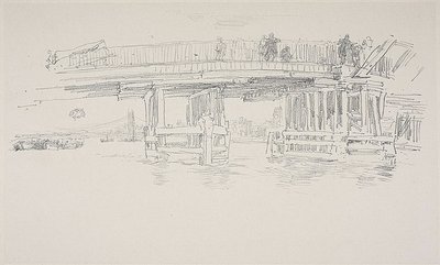 Oude Battersea Brug door James Abbott McNeill Whistler