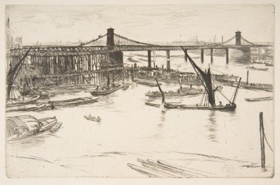 Oude Hungerford Bridge door James McNeill Whistler