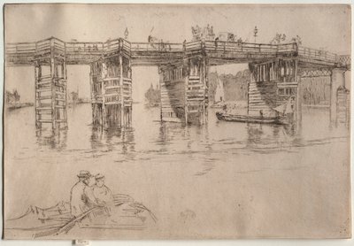 Oude brug door James McNeill Whistler