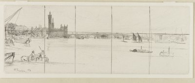 Oude Westminster Bridge door James Abbott McNeill Whistler