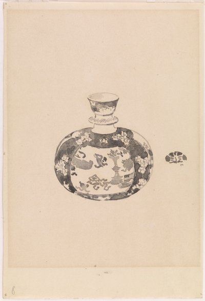 Ovormige gemberpot met klokvormige deksel door James Abbott McNeill Whistler