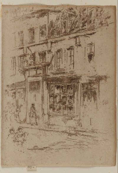 Petite Rue au Beurre, Brussel door James Abbott McNeill Whistler