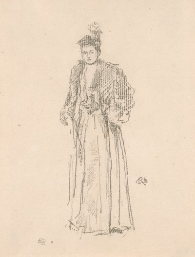 Portretstudie: Miss Charlotte R. Williams door James Abbott McNeill Whistler