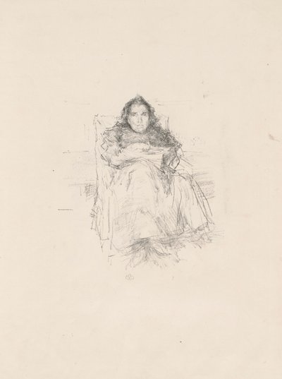 Portretstudie: Mevrouw Philip, nr. 3 (recto) Portretstudie: Geneviève Mallarmé (verso) door James McNeill Whistler