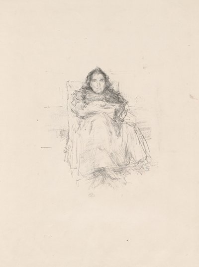 Portretstudie: Mevrouw Philip, nr. 3 (recto) Portretstudie: Geneviève Mallarmé (verso) door James Abbott McNeill Whistler