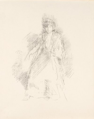 Portret van een jonge vrouw met hoed door James Abbott McNeill Whistler
