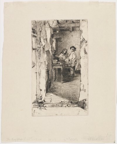 Voddenrapers, Quartier Mouffetard, Parijs door James Abbott McNeill Whistler
