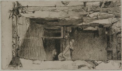 Voddenrapers, Quartier Mouffetard, Parijs door James Abbott McNeill Whistler