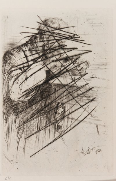 Riault (De Houtsnijder) door James Abbott McNeill Whistler