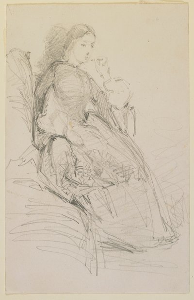 Zittende Vrouw, Rokend door James Abbott McNeill Whistler