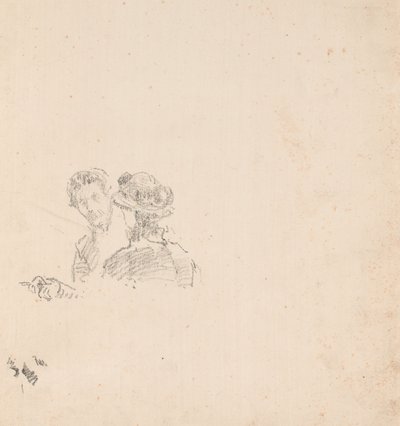 Schets: Zelfportret met Miss R. Birnie Philip door James McNeill Whistler