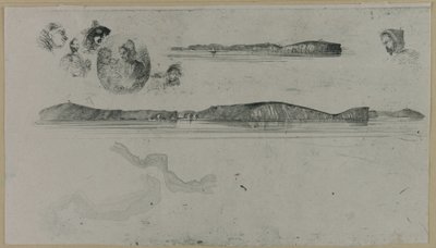 Schetsen op de Coast Survey Plaat door James Abbott McNeill Whistler