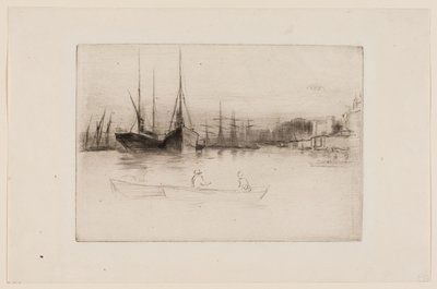 Stoomschepen bij de Toren door James Abbott McNeill Whistler