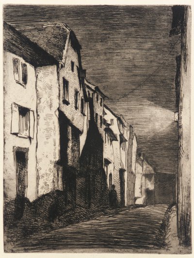 Straat in Saverne door James Abbott McNeill Whistler