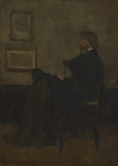 Studie voor "Arrangement in grijs en zwart, nr. 2: Portret van Thomas Carlyle". door James McNeill Whistler