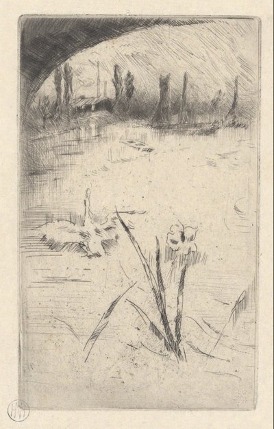 Zwaan en iris door James Abbott McNeill Whistler