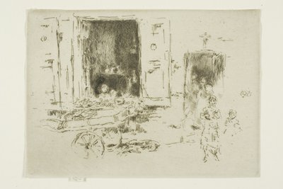 De Kruiwagen - Quartier des Marolles, Brussel door James Abbott McNeill Whistler