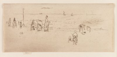 Het strand, Oostende door James Abbott McNeill Whistler