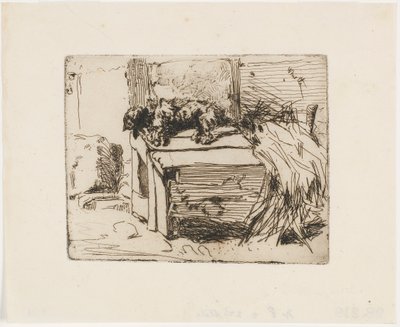 De hond op het hok door James Abbott McNeill Whistler