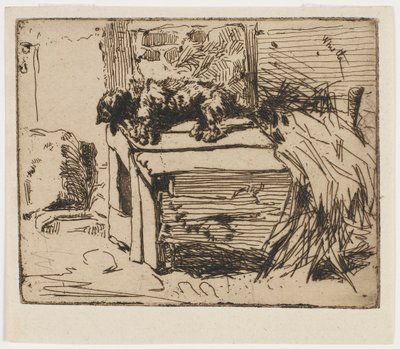 De Hond op het Hok door James Abbott McNeill Whistler