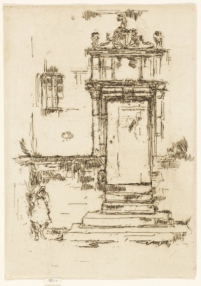 De deur van de kapel, Montrésor door James Abbott McNeill Whistler