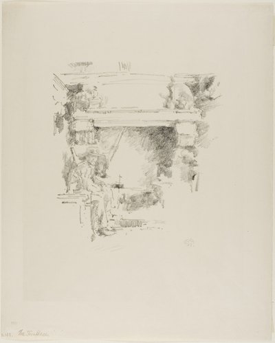 De open haard door James Abbott McNeill Whistler