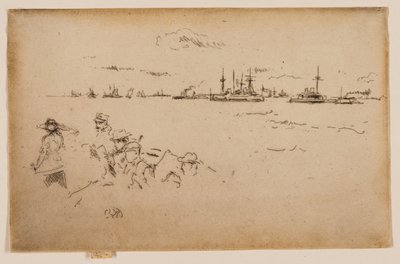 De vloot: monitors door James Abbott McNeill Whistler