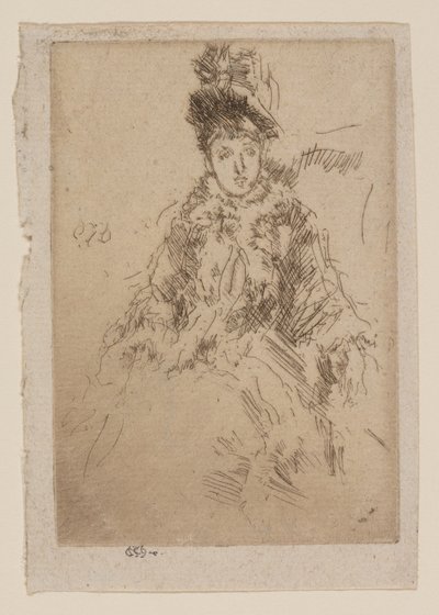 De bontkraag: Miss Lenoir door James Abbott McNeill Whistler