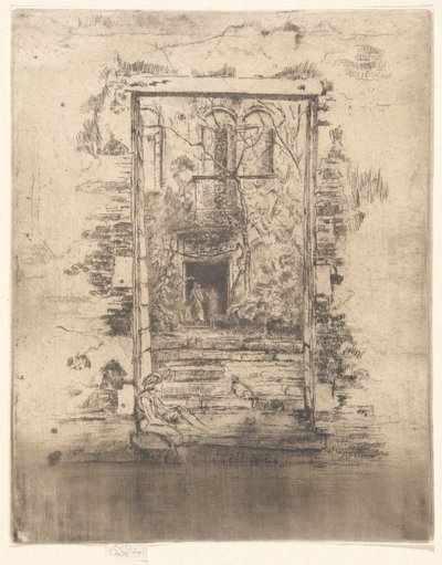 De tuin, uit de Tweede Venetië Set (Een set van zesentwintig etsen) door James Abbott McNeill Whistler