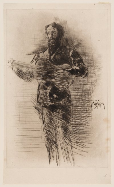 De gitaarspeler (M.W. Ridley) door James Abbott McNeill Whistler