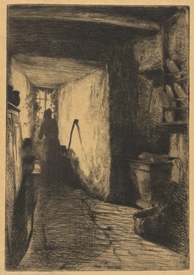 De Keuken, uit de Franse Set (Douze Eaux-Fortes) door James Abbott McNeill Whistler