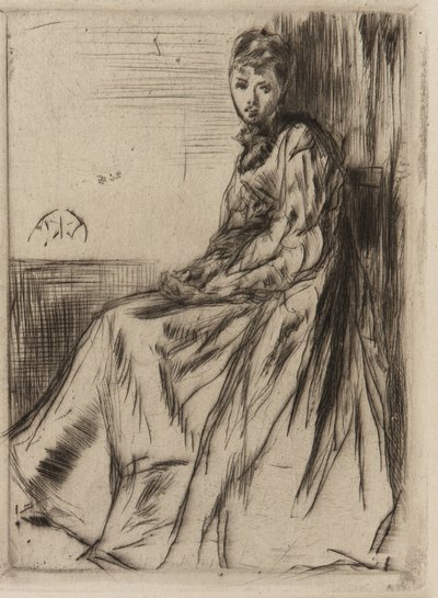 De Brief (Maud, zittend) door James Abbott McNeill Whistler
